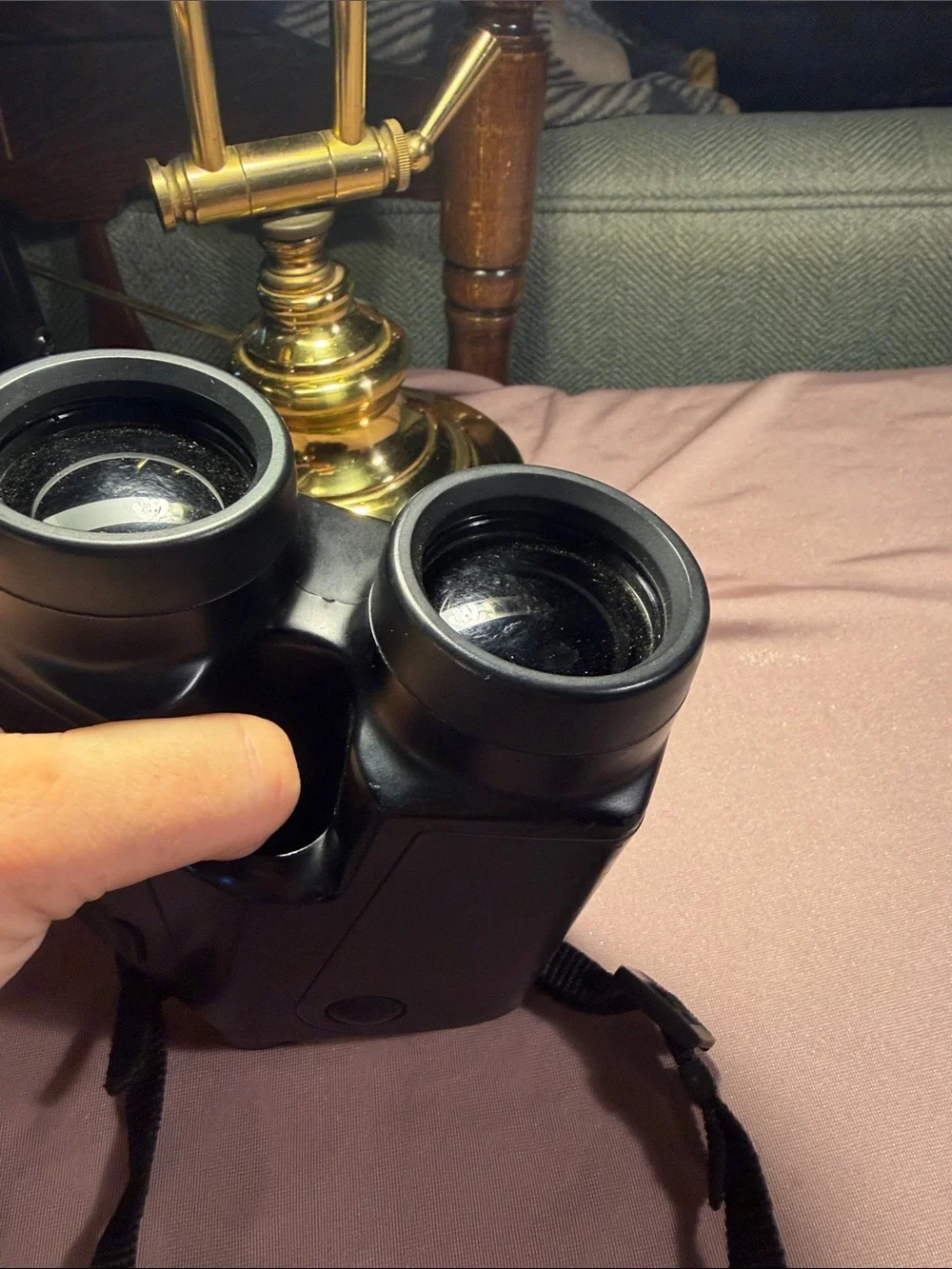 Black Compact Binoculars with Carry Case and Neck Strap